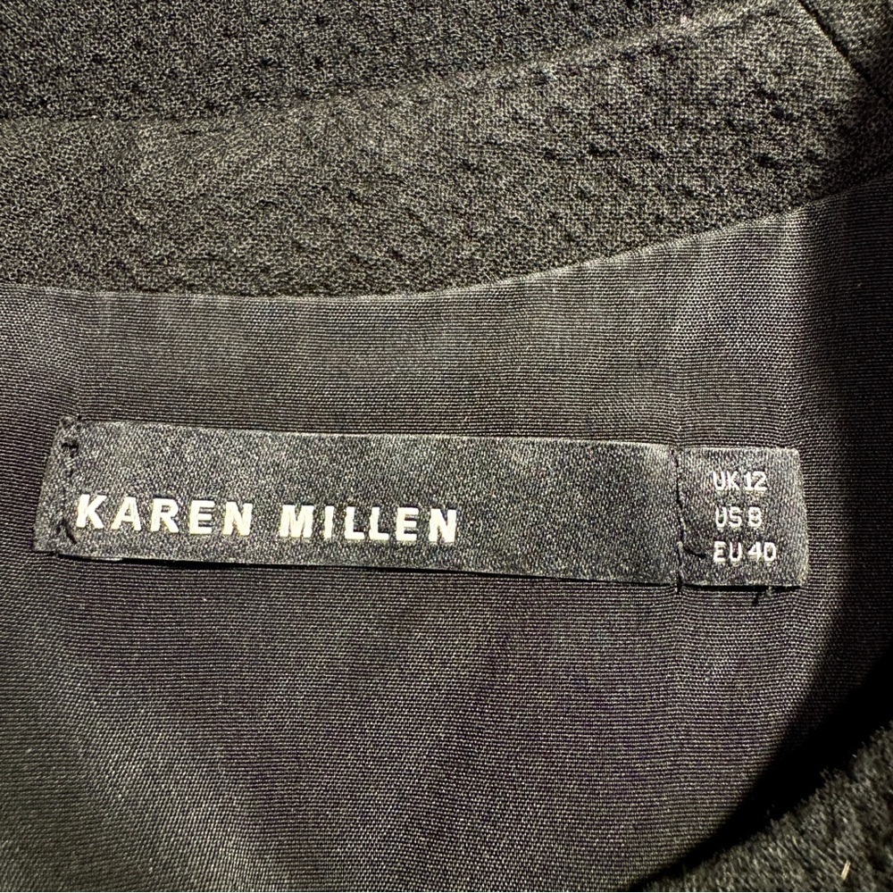 Karen Millen Black Short Sleeve Mini Dress Size 8 - Picture 10 of 12
